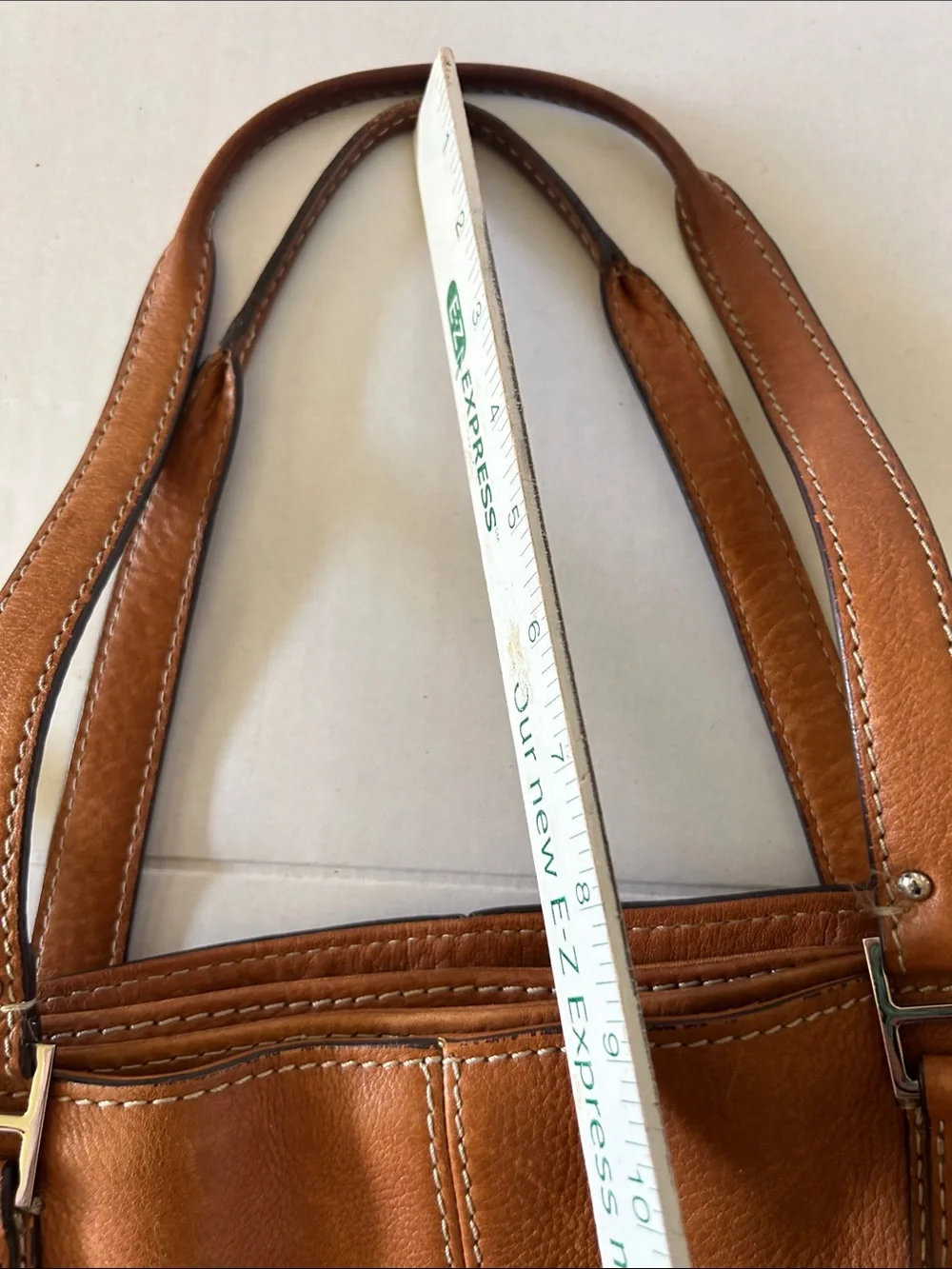 FOSSILL VINTAGE BROWN PEBBLED LEATHER BOHO SHOULDER BAG DOUBLE LEATHER STRAPS
